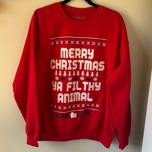 Red Home Alone Christmas Sweater